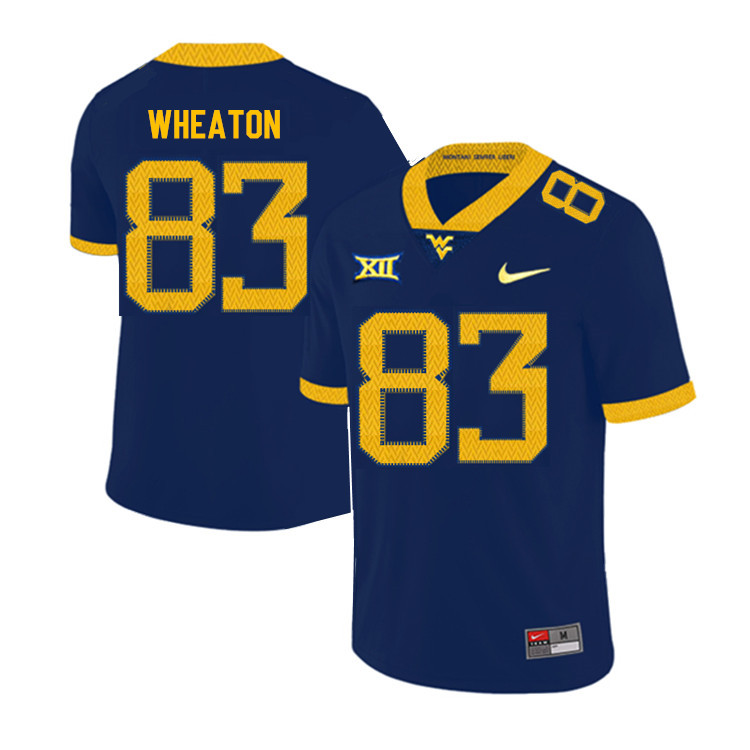 2019 Men #83 Bryce Wheaton West Virginia Mountaineers College Football Jerseys Sale-Navy